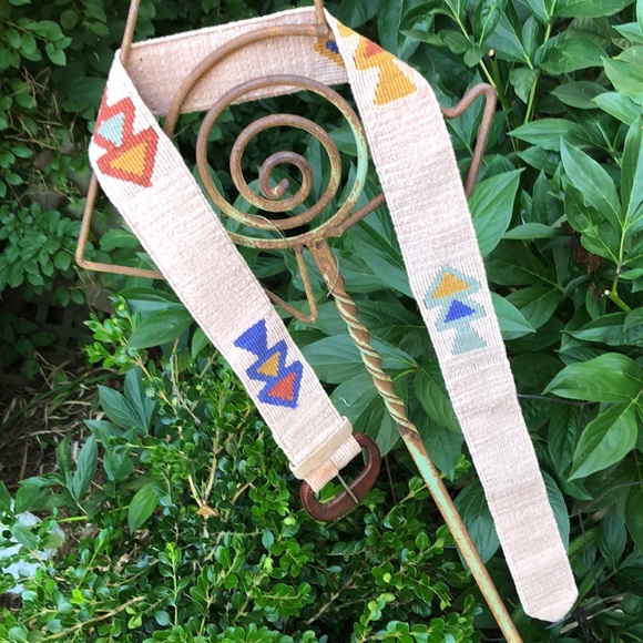 Vintage Woven Belt with Leather Buckle-Tan-Southwest Vibes - Picture 2 of 16